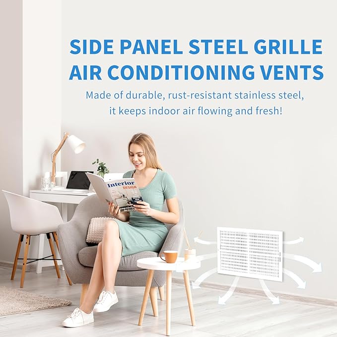 16x4 Vent Register [Duct Opening],Vent Covers for Home Ceiling,Two-Way Ventilation Register,Adjustable Solid Steel Wall Register Vent Cover(16"W x 4"H [Duct Opening])