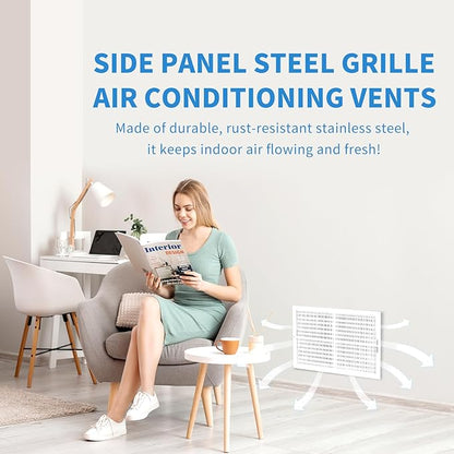 14x12 Vent Register [Duct Opening], Vent Covers for Home Ceiling, Two-Way Ventilation Register, Adjustable Solid Steel Wall Register Vent Cover (14"W x 12"H [Duct Opening])