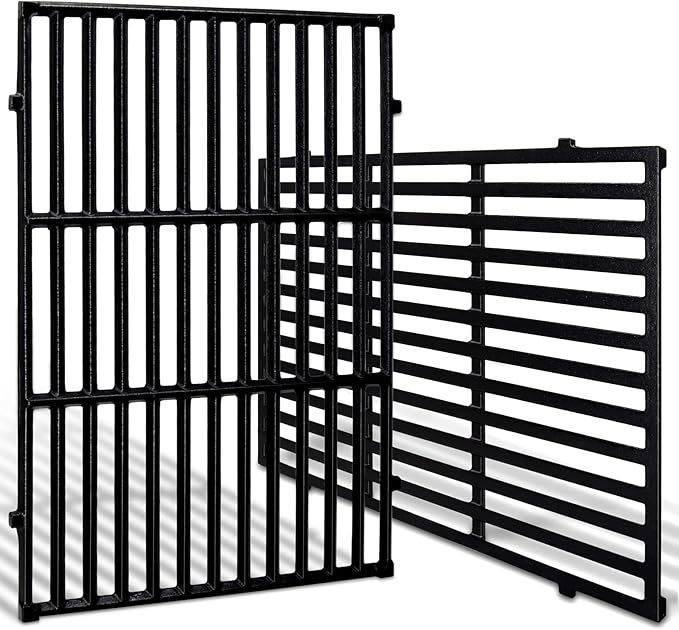 Adviace 19.5 Inch Cast Iron Grill Grates for Weber Genesis 300, Genesis E310 E320 E330 S310 S320 S330 EP310 EP320 EP330 Gas Grill, 7528 7524 Cooking Grates for Weber Genesis Grill Replacement Parts.
