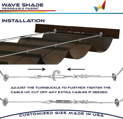 Windscreen4less 4' x 12' Retractable Sun Shade Canopy Cover Sliding Wave Shade - Image 6