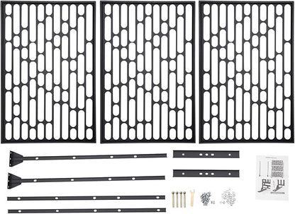 75" H×35" W Decorative Outdoor Privacy Screen with Stand, Outdoor Decor Privacy Fence Screen Metal Fence Panels, Free Standing Metal Divider for Patio Lawn Deck (Black-Oval)