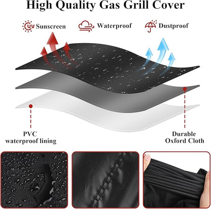 Grill Cover for Royal Gourmet GT2005 2-Burner Portable Propane Gas Grill, Outdoor Gas Grill Cover Waterproof Tabletop Grill Covers - 26" L×19" W×10" H, Black