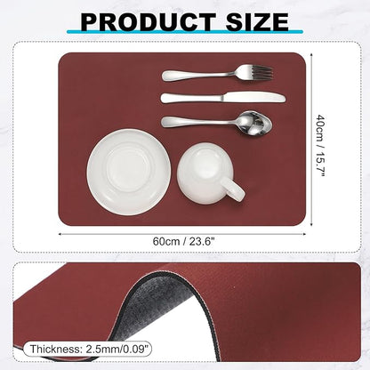 uxcell Silicone Mats for Kitchen Counter, 23.6" x 15.7" Non-Slip Countertop Protector Mat Heat Resistant Coffee Mat Waterproof Table Placemat, Wine Red