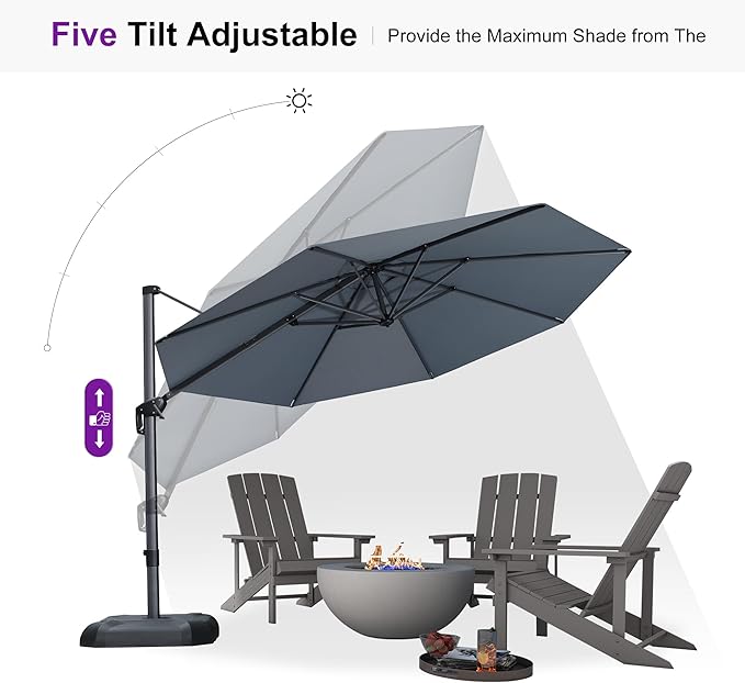 PURPLE LEAF Patio Outdoor Umbrella 11 Feet Round - Image 6