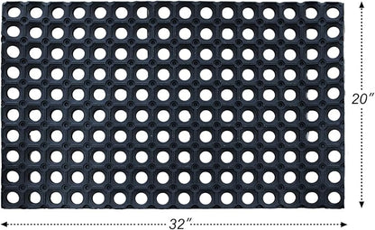 Anti-Fatigue Rubber Floor Mat - NANBOWANG Commercial Grade Grease Resistant Non-Slip Recycle Tyre Floor Mats for Restaurant Kitchen Bar Garden Outdoor Wet Area (20"X30")