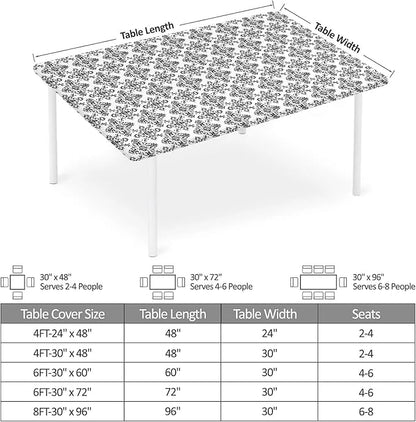 Rectangle Table Cloth Cover Waterproof Elastic Fitted Polyester Fitted Tablecloths for 6 Foot Tables for Indoor,Picnic, Camping, Outdoor （72" x 30"，Geometric ）