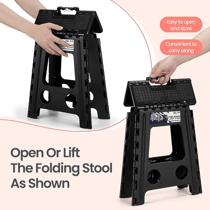 Delxo 16 Inch Folding Step Stool, Foldable Step Stool - Image 6