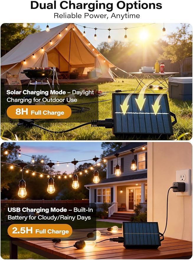 12'x12' Outdoor Gazebo with 100FT String Lights, Metal Heavy Duty Patio Canopy - Image 7