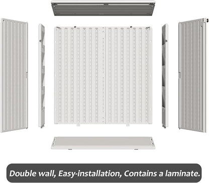 ZZM HDPE Outdoor Storage Shed, Outdoor Plastic Storage Cabinet, Horizontal - Image 7