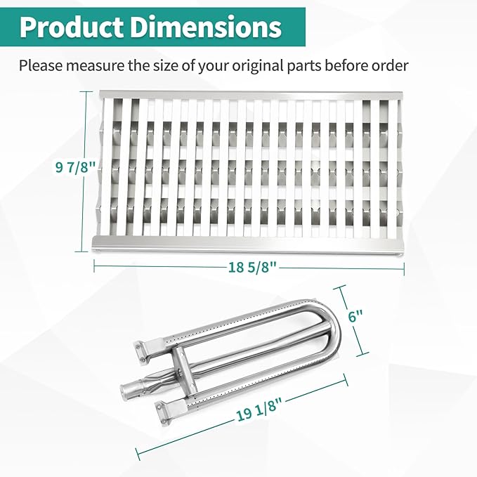 Ceramic Rod Radiant Tray Stainless Steel Grill Heat Plates Grill Burners Briquette Tray for DCS Grill Parts Replacement for DCS36 BGB36-BQARL, DCS48 BGB48-BQARN, 27DBQR, DCS27FS-BQR