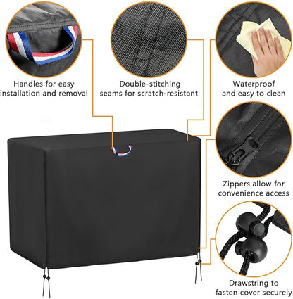Outdoor Storage Shed Cover for RubberMaid, Waterproof Rubber Made Outdoor Storage Deck Box Cover 4.5Ft ,Heavy Duty Patio Cabinet Covers for Lawn Furniture, 55.5"W x 29"D x 35"H