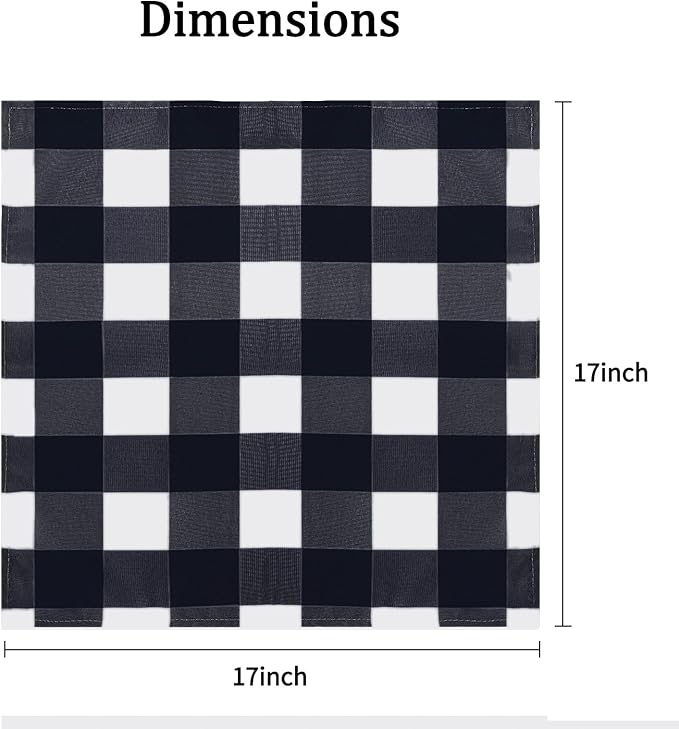 Buffalo Plaid Table Napkins Set of 50 Checkered Cloth Napkins 17x17 inch Washable Dinner Gingham Pattern Napkins Soft Napkins for Wedding Party Dining Banquet(Navy and White)