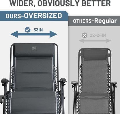 Timber Ridge Oversized Zero Gravity Chair, 33In Wide XXL Zero Gravity Reclining - Image 4