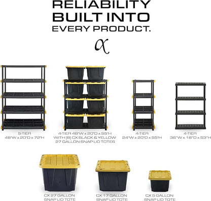 CX 4-Tier Heavy Duty Plastic Storage Shelves - Image 9