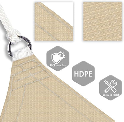 Patio Paradise 26' x 26' x 26' Sun Shade Sail Triangle Canopy Shade Cloth - Image 3