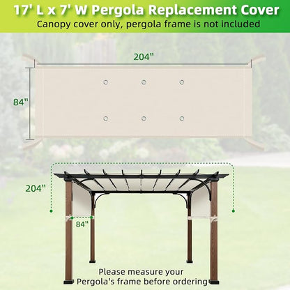 NOVINO Canopy Cover Replacement Pergola Canopy, w/Drainage Holes - Image 2
