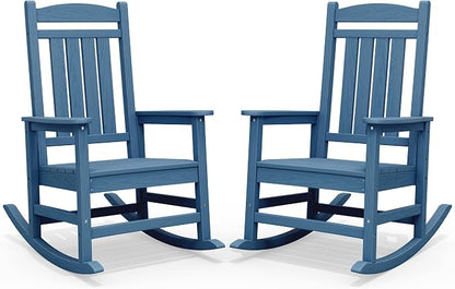 SERWALL Outdoor Rocking Chair Set of 2, Oversized Patio Rocking Chair, Porch by SERWALL