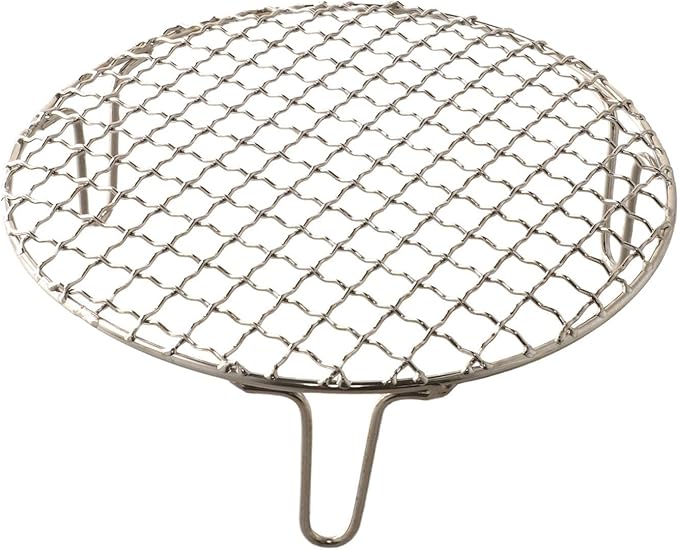 Stainless Steel BBQ Grill Grid with Legs, Round Grid Cooking Net, Even Heating for Outdoor Camping and Home Barbecue(20cm)