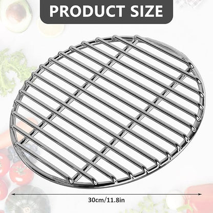 Grill Grates Replacement 13 Inch Heat-Resistant Stainless Steel Round Grill Grate, Portable Easy to Clean Baking Tray for Camping, Picnic, Garden
