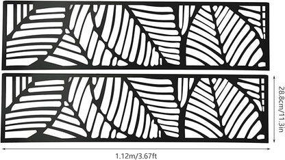 Metal Outdoor Divider 71x40'' Privacy Screens 6 Panels Privacy Fence with Leaf Pattern, Freestanding Decorative Privacy Screen for Patio Balcony Deck Garden Backyard (Model A)