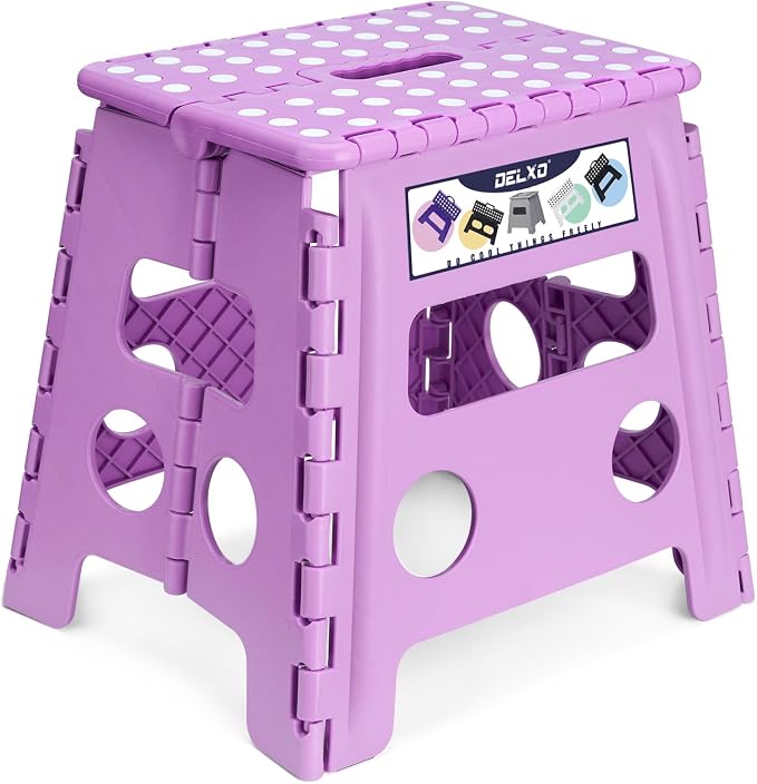 Delxo Folding Step Stool 13 Inch, 300 Lbs Step Stool by Delxo