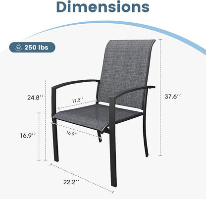 DIFY Patio Chairs Set of 2, Stackable Outdoor Dining Chairs - Image 3