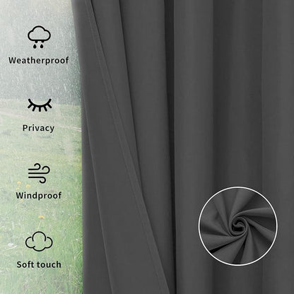 Easy-Going Outdoor Curtains for Patio 1 Panel, 54x84 inch, Weatherproof Privacy - Image 6