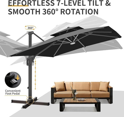 10 X 13 FT Cantilever Patio Outdoor Umbrella - Image 6