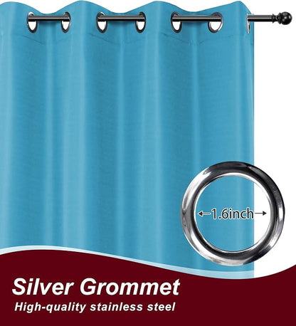 Grommet Outdoor Curtains for Patio Waterproof 8 Pcs 54x84 In Teal | - Image 2