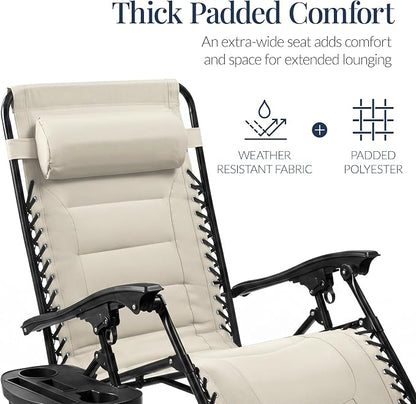 Best Choice Products Oversized Padded Zero Gravity Chair, Folding Outdoor Patio - Image 4