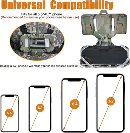 Tactical Plate Carrier Phone Mount, Universal Molle Phone Holder,Tactical Phone Holder Foldable Navigation Board for Tactical Vest Attachments