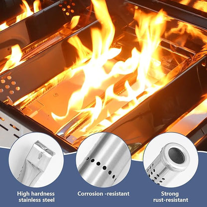 Grill Parts for Nexgrill replacement parts 4 Burner 720-0925 720-0925PG, Stainless Cooking Grate,Heat Shield and Burner Kit for Nexgrill 720-0925P Replacement Parts for Nexgrill 4 Burner Gas Grill