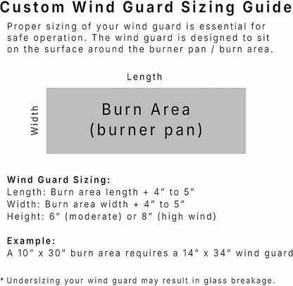 Custom Sized Wind Guard for Gas Fire Pits - Celestial Fire Glass