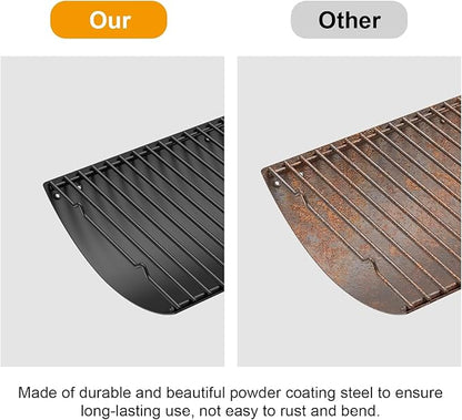 23" to 34" Adjustable Ash Pan for Charcoal Grill Chargriller 1224 1324 2121 2222 2123,Oklahoma Joe Charcoal Grill Royal Gourmet, Ash Pan with 2PC Fire Grate Hanger