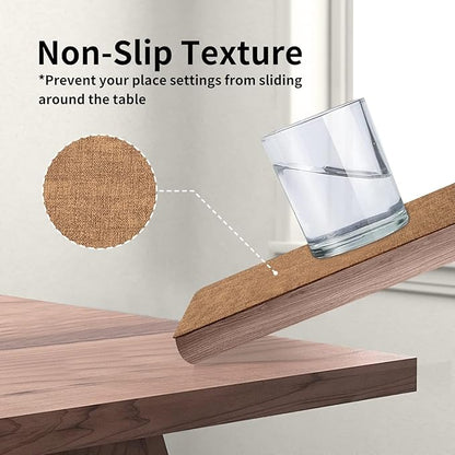 Maxpearl 8-Piece PU Leather Placemats – Durable, Heat Resistant & Wipeable Table Mats, Non-Slip and Waterproof Dining Place Mats for Kitchen or Patio Table, 17x12 Inches, Brown