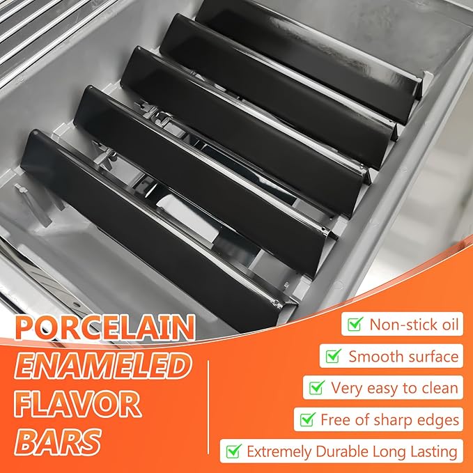 15.3" Flavorizer Bars for Weber Spirit E-310 Spirit II 300, Spirit 300 E320 E330 S310 S320 S330 Grills with Front Control Knobs, Porcelain Enameled Heat Plate for spirit e310 Replacement Parts
