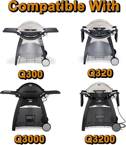Q3200 Grill Grates Replacement Parts for Weber Q300 Q 3200 Q3000 Q320 Q 300 Q 320 Q 3000 Grill Parts Cast Iron Cooking Grates 57060001 586002 404341 426001 7646 Cooking Grids Accessories 2 Pcs