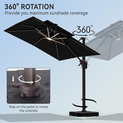 9' X 12' Cantilever Patio Outdoor Umbrella - Image 5