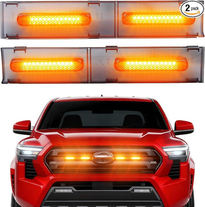 Front Grille Grill Lights for 2024 2025 Tacoma SR SR5 Led Grill Light Accessories,Amber (for SR SR5 only-LED-Amber)