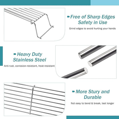 Criditpid Grill Replacement Parts for Weber Genesis 300 Series, 7620 Flavorizer Bars, 7622 Heat Deflector, 7528 Grates & 65054 Warming Rack Kit for Weber 310 S310 E320 E330 S330 EP310 Grill