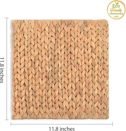 Boho Place Mats Set of 8, Square Table Mats Set of 8, Woven Placemats for Round Table, Chargers for Dinner Plates, Woven Chargers, Home Plate Mat, Outdoor Placemats, Manteles Individuales De Mesa
