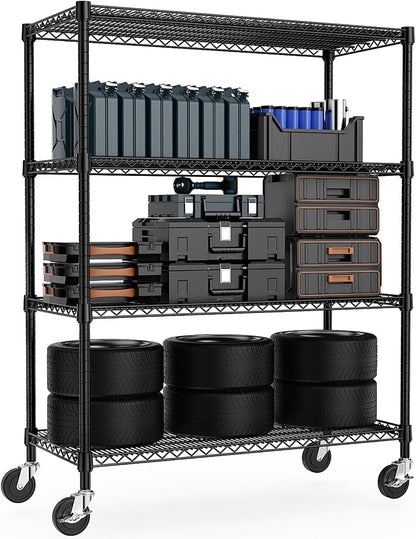 M MZG 53" W Storage Shelves 1760LBS 4 Tier Metal Shelving Unit by MEIGAOPLASTICANDMETALHKCOLIMITED