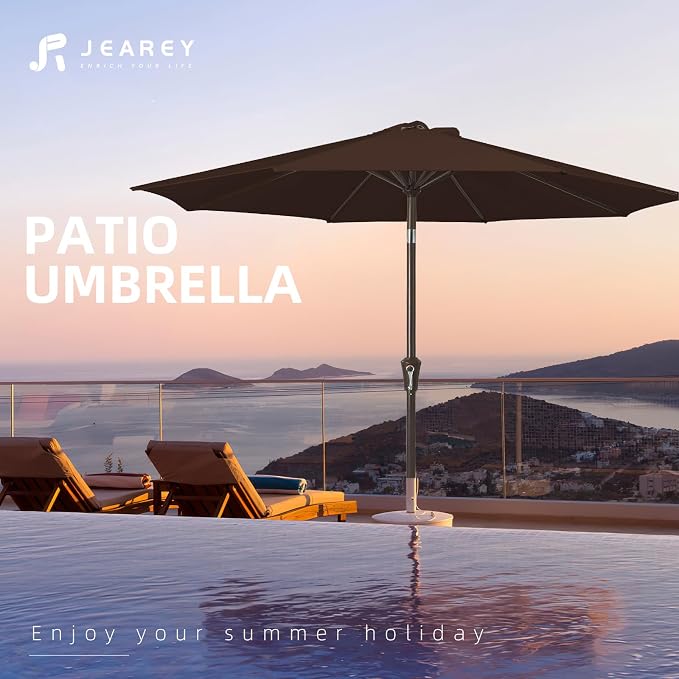 JEAREY 10 ft Outdoor Patio Umbrella w/Tilt and Crank - Image 7