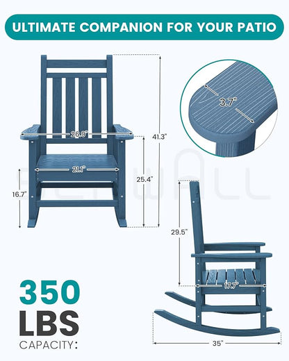 SERWALL Oversized Rocking Chair, Outdoor Rocking Chair - Image 3