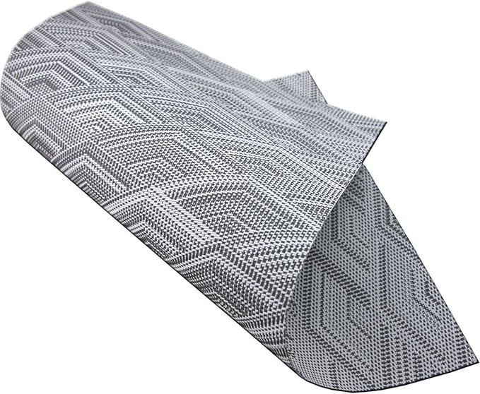 Elegant Placemats Set of 6, Plastic Heat-Resistant Non-Slip Vinyl Place Mats Washable Easy to Clean 18"x12" Placemats for Indoor Outdoor Table Decor (Grey)