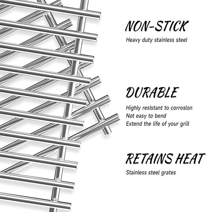 17" Stainless Steel Grill Grates for Charbroil 463242716 Tru Infrared, for Charbroil Commercial 463242715 463276016 463257520 463263924, for Lowe's 606682 Nexgrill 720-0882A BHG 720-0882