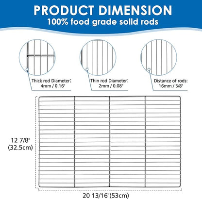 KEESHA BBQ Grill Mesh Metal Stainless Steel Barbecue Grill Grates Replacement-Barbecue Grilling Grid Wire Mesh, Multifunction Cooking Net for Outdoor Grill 2 Pack (20 13/16''*12 7/8'')