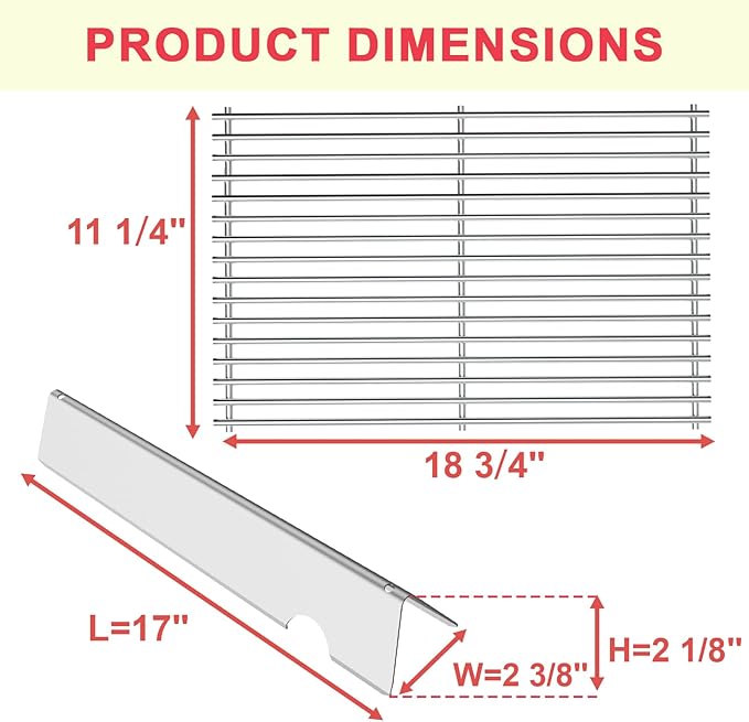 DcYourHome 66097 Grill Grates 66033 Flavorizer Bars for Weber Genesis II GS4 400 Series Grills Parts Genesis 2 E-410 S-410 E-435 E-415 S-435 Genesis II LX E-440 S-440 Replacement Parts Stainless Steel