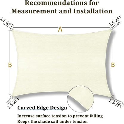 Shade&Beyond 9'x12' Sun Shade Sail Canopy Rectangle, UV Block Breathable Curved - Image 5