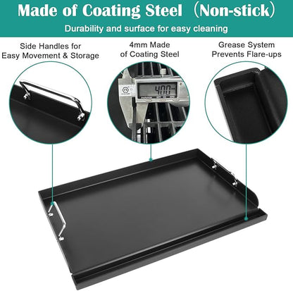 17"x13” Nonstick Coating Griddle for Gas Grill, Universal Griddle Insert for Gas Stove/Gas Grill/Electric/Charcoal Flat Top Plate for Outdoor Cooking and Camping Grilling